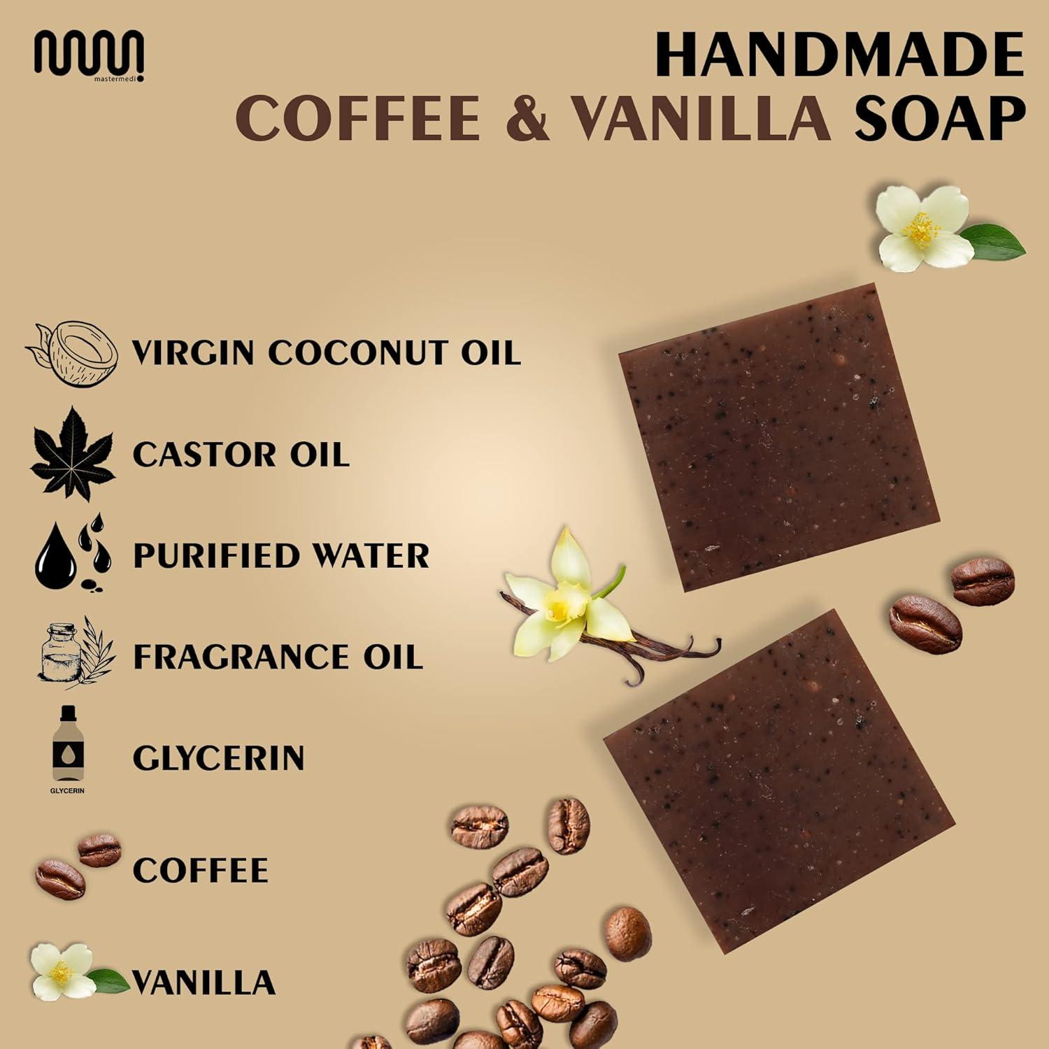 imagemastermedi All Natural Soap Bar Coffee amp Vanilla Softer amp Smoother Skin Handmade Organic Soap Natural Flavors More Moisturizing Than Ordinary Bar Soap Women amp Mens Bar Soap Pack of 1