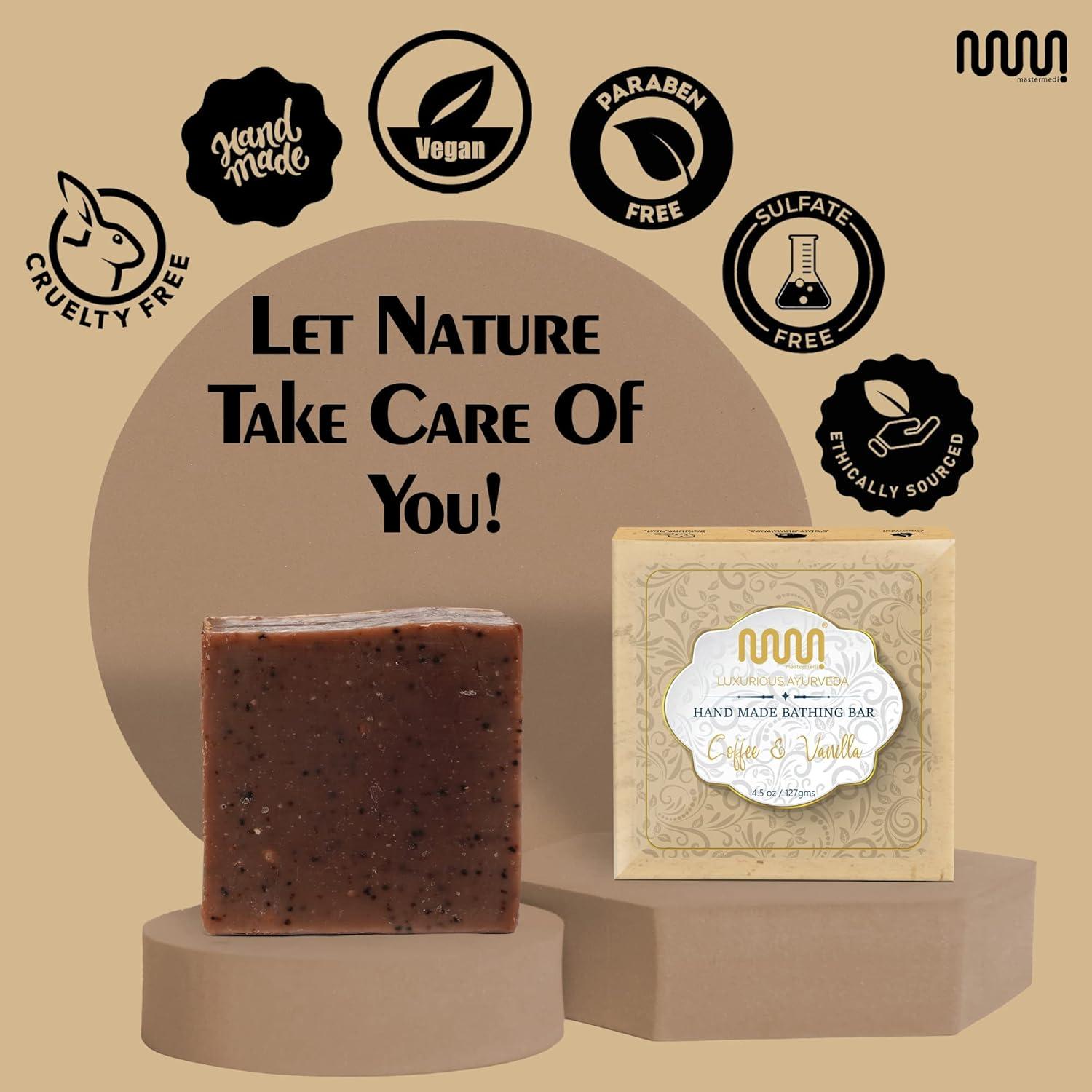 imagemastermedi All Natural Soap Bar Coffee amp Vanilla Softer amp Smoother Skin Handmade Organic Soap Natural Flavors More Moisturizing Than Ordinary Bar Soap Women amp Mens Bar Soap Pack of 1