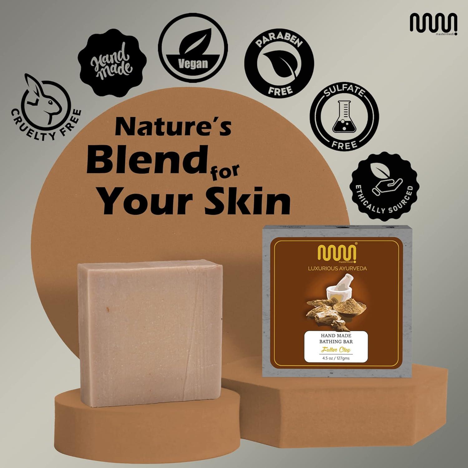 imagemastermedi All Natural Soap Bar Fuller Clay Softer amp Smoother Skin Handmade Organic Soap amp Natural Flavors More Moisturizing Than Ordinary Bar Soap Women amp Mens Bar Soap Pack of 3