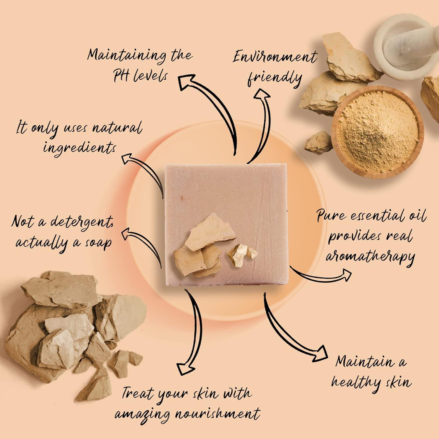 imagemastermedi All Natural Soap Bar Fuller Clay Softer amp Smoother Skin Handmade Organic Soap amp Natural Flavors More Moisturizing Than Ordinary Bar Soap Women amp Mens Bar Soap Pack of 3