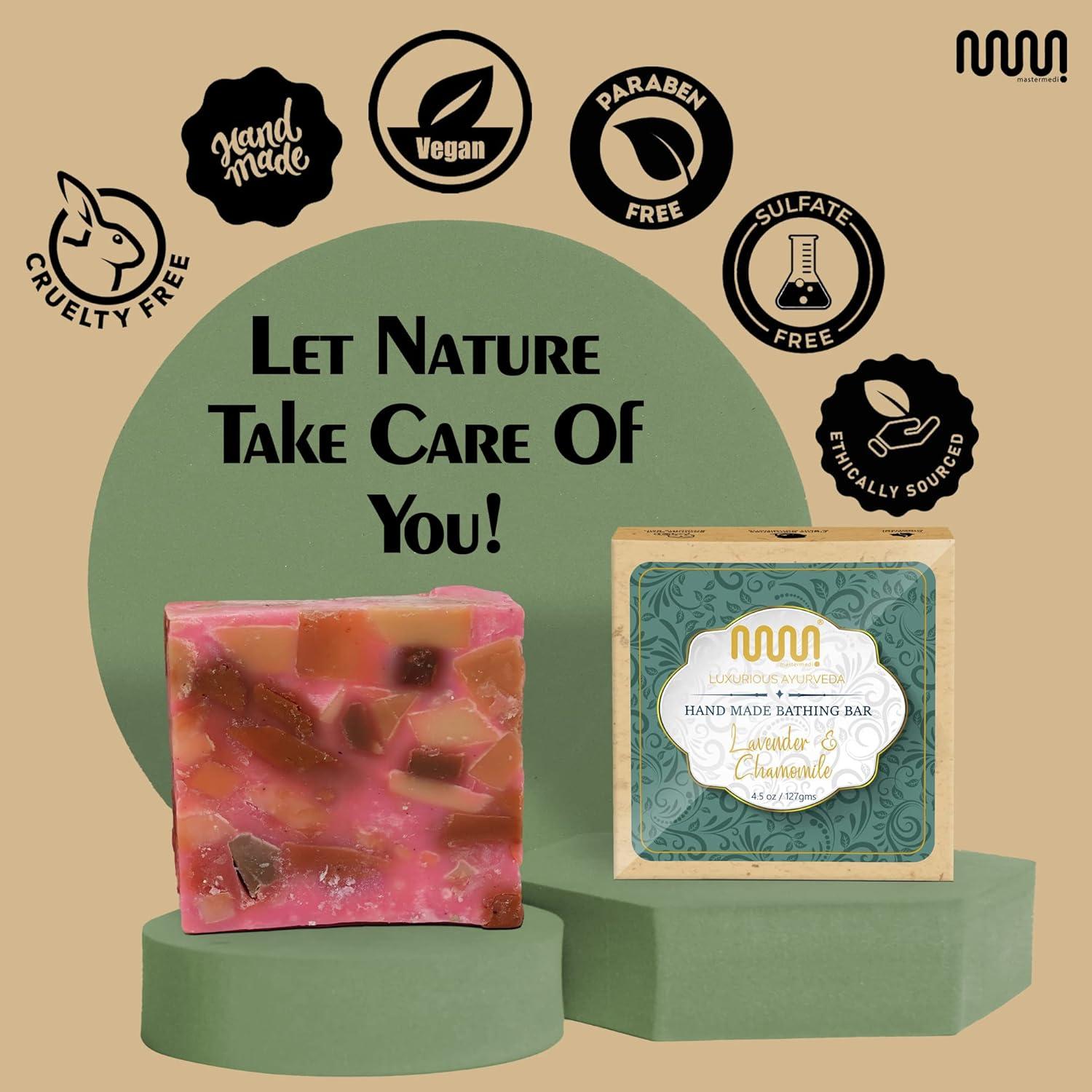 imagemastermedi All Natural Soap Bar Lavender amp Chamomile Softer amp Smoother Skin Handmade Organic Soap amp Natural Flavors More Moisturizing Than Ordinary Bar Soap Women amp Mens Bar Soap Pack of 1