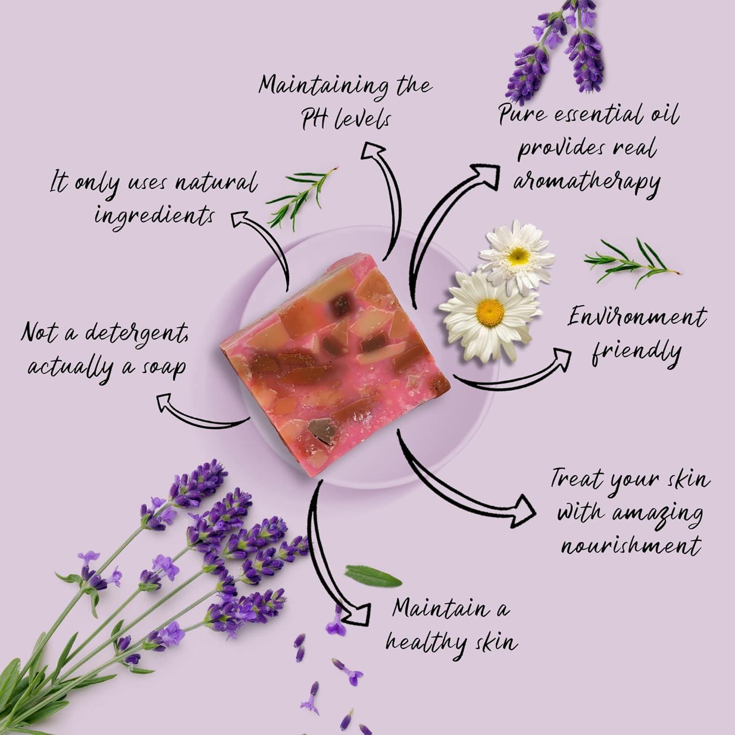 imagemastermedi All Natural Soap Bar Lavender amp Chamomile Softer amp Smoother Skin Handmade Organic Soap amp Natural Flavors More Moisturizing Than Ordinary Bar Soap Women amp Mens Bar Soap Pack of 1
