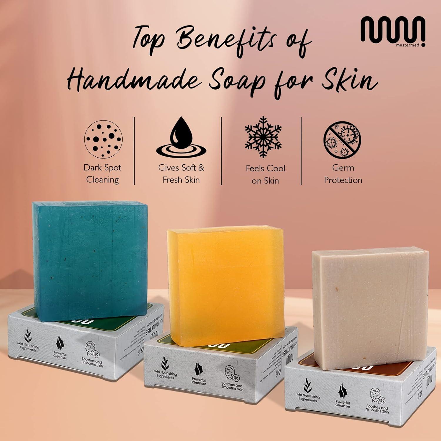imagemastermedi All Natural Soap Bar Lemongrass amp CitrusFuller ClayMenthol Softer amp Smoother Skin Handmade Organic Soap amp Natural Flavors Women amp Mens Bar Soap Pack 3