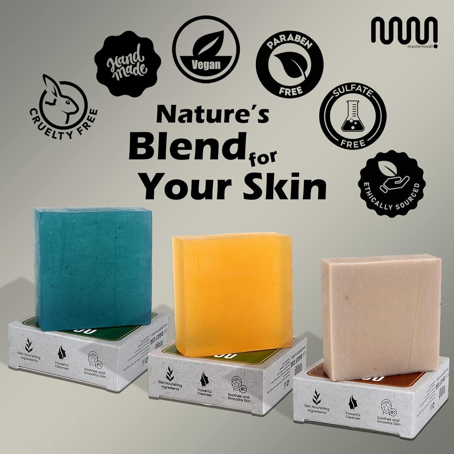 imagemastermedi All Natural Soap Bar Lemongrass amp CitrusFuller ClayMenthol Softer amp Smoother Skin Handmade Organic Soap amp Natural Flavors Women amp Mens Bar Soap Pack 3