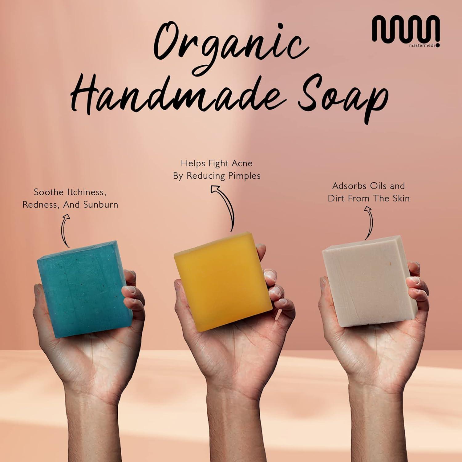 imagemastermedi All Natural Soap Bar Lemongrass amp CitrusFuller ClayMenthol Softer amp Smoother Skin Handmade Organic Soap amp Natural Flavors Women amp Mens Bar Soap Pack 3