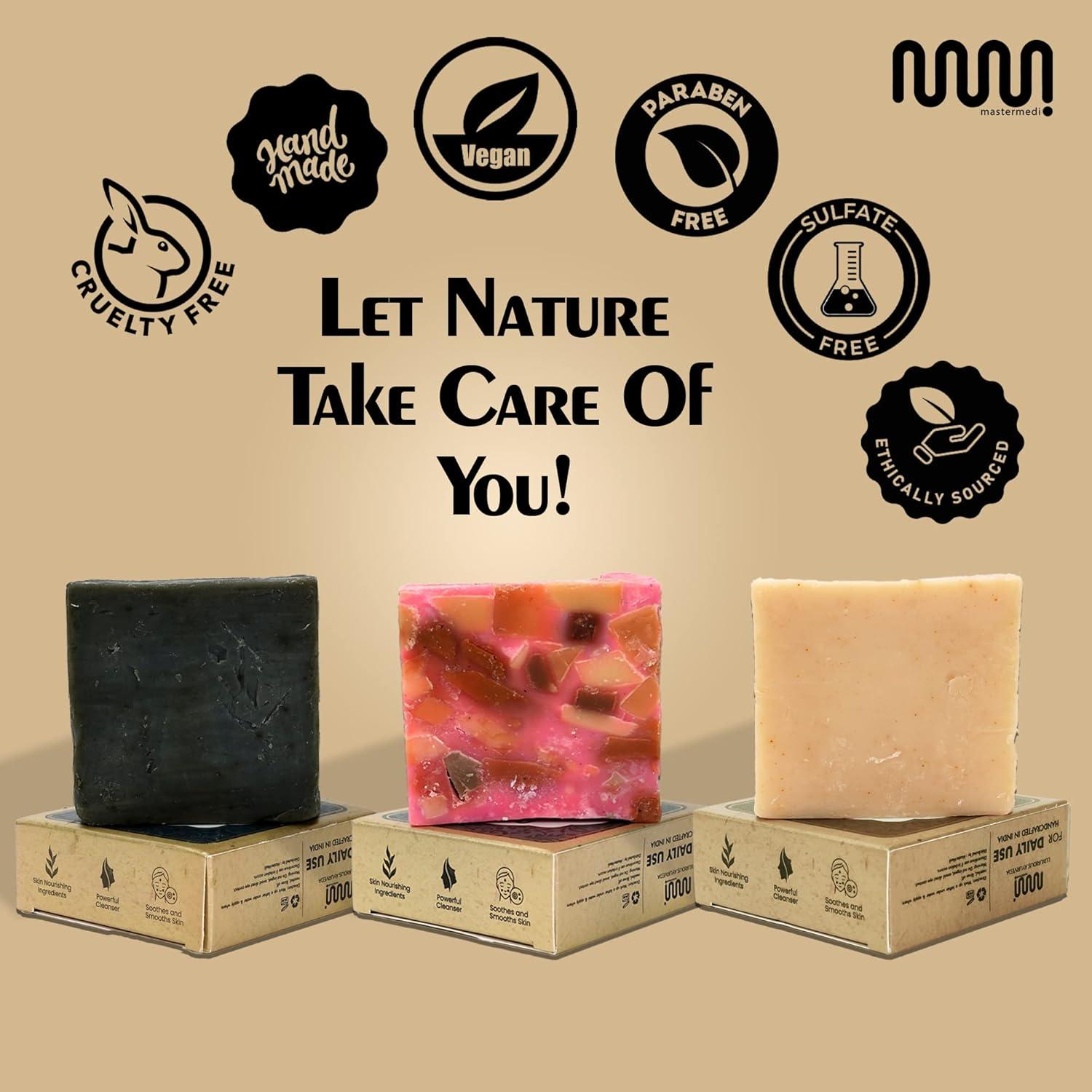 imagemastermedi All Natural Soap Bar Papaya TurmericCharcoal amp Tea TreeLavender amp Chamomile Softer amp Smoother Skin Handmade Organic Soap Women amp Mens Bar Soap Pack of 3