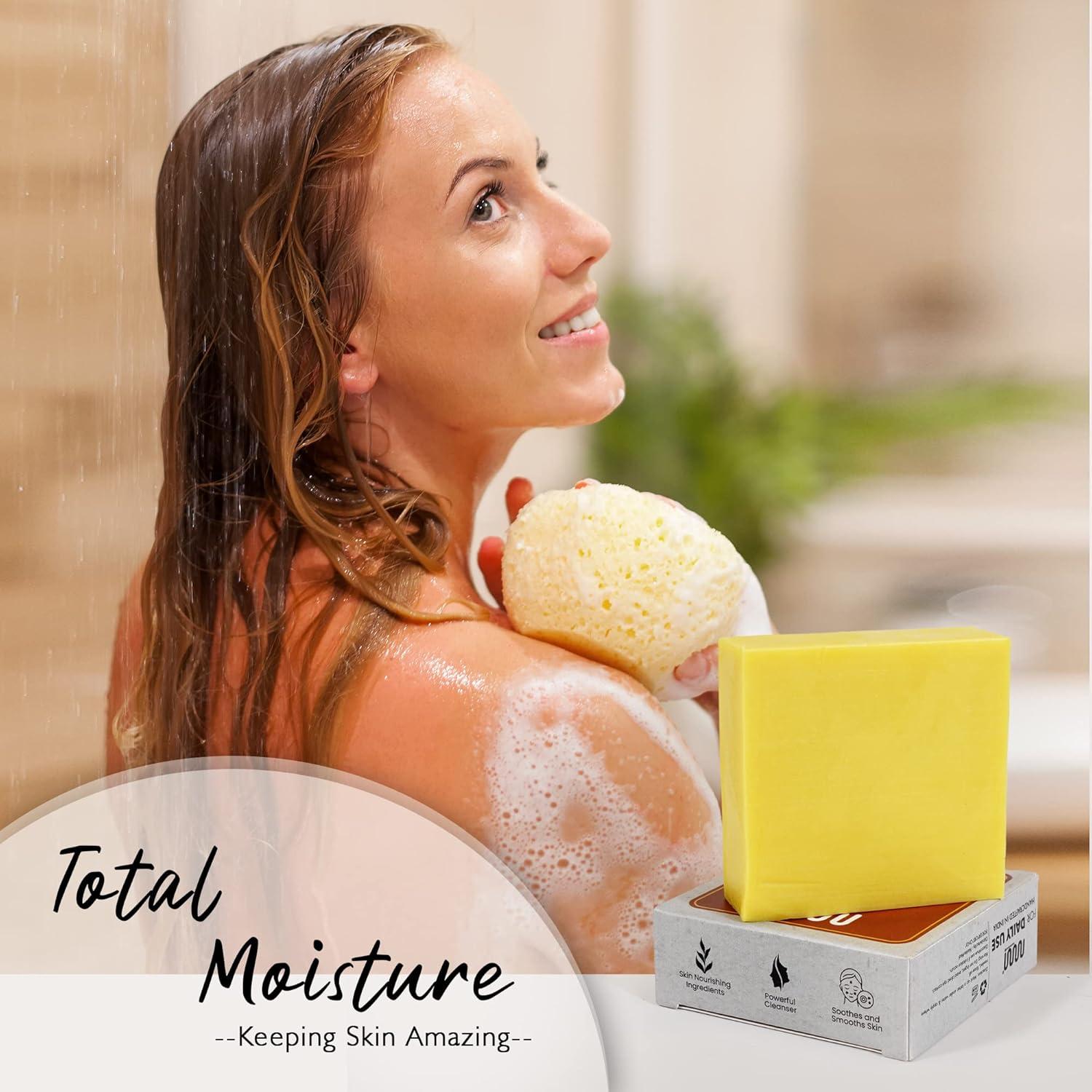 imagemastermedi All Natural Soap Bar Turmeric Softer amp Smoother Skin Handmade Organic Soap amp Natural Flavors More Moisturizing Than Ordinary Bar Soap Women amp Mens Bar Soap Pack of 3