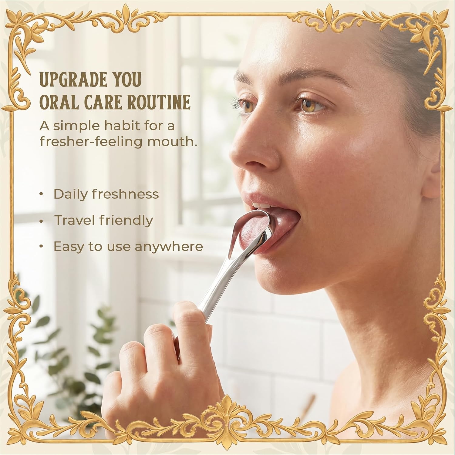 image:imageMasterMedi Tongue Scraper for Adults 100 Stainless Steel for Bad Breath Easy to Use Tongue Cleaner for Oral Care Pack of 2 with 2 CaseSilver