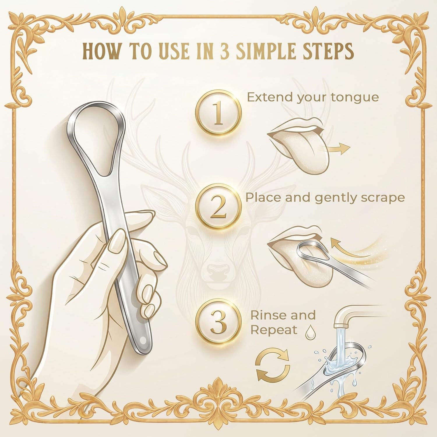 image:imageMasterMedi Tongue Scraper for Adults 100 Stainless Steel for Bad Breath Easy to Use Tongue Cleaner for Oral Care Pack of 2 with 2 CaseSilver